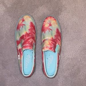 Tie dyed slip on shoes size 7